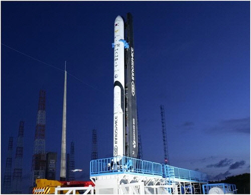 발사대에 기립한 한빛TLV [이노스페이스 제공]